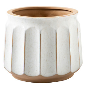 Bh3169523974028 Plant Planter Drainage Hole Round White Brown Ceramic 14 Better Homes And Gardens