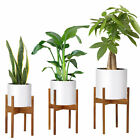 H01-2806 Plant Pot Stands Set Of 3 Holder Multi-size Bamboo Flower Rack Outdoor