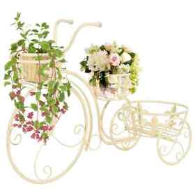 245931 Plant Stand Bicycle Shape Vintage Style Metal