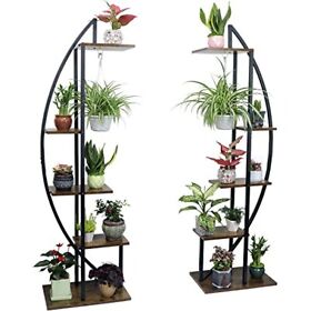 Plant Stand Shelf Tall Curved Metal Tiered