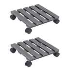 149034 Plant Trolleys 2 Pcs Gray 11.8 X11.8 X3 Wpc