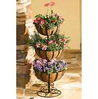 Planter Outdoor Jardiniere Holder Stand Tier Pot Metal Herb Plant Garden Flower