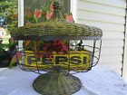 N6016-rusd Planter Pedestal "x15 " Cage Aaf Iron Jar 15 Lidded Wicker Basket