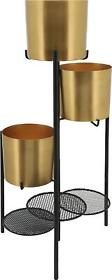 16528 Planter Stand Plant Vase Contemporary Black Gold Iron Bronze