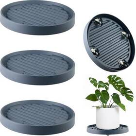 Planterhoma 717225177959 4 Packs 11 Inch Plant Caddy With Hidden Wheels Rolling Stands Heavy-duty Mo