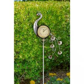 Poolmaster 705353162749 Peacock Outdoor Thermometer Garden Stake And Backyard Decor