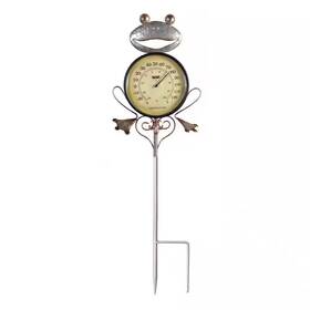 Poolmaster 711181111217 Frog Outdoor Thermometer Garden Stake And Backyard Decor