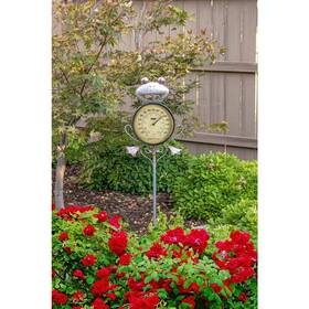 Poolmaster 744110034561 Frog Outdoor Thermometer Garden Stake And Backyard Decor