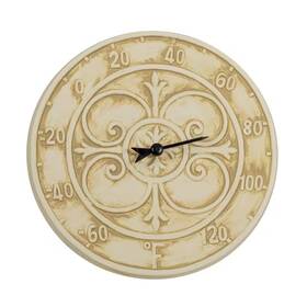 Poolmaster 744759843777 Antique White Terra Cotta Indoor Or Outdoor Thermometer