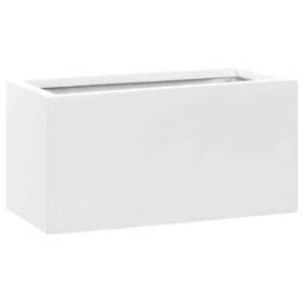Pottery Pots 718969809993 Natural Balcony Xs Rectangular Planter Pot Indoor Outdoor White 7.9 Inch X 15.7 7