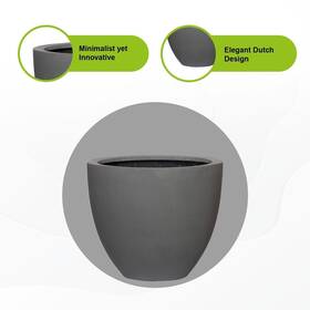 X16.5 Pottery Pots Usa Inc. 718969805742 Jesslyn Xs Fiberstone Indoor Outdoor Modern Grey 14.17 Inch