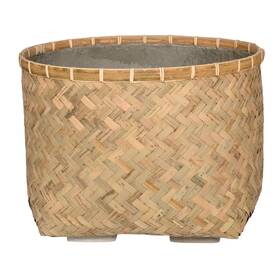 Pottery Pots Usa Inc. 719497969586 Nala Bamboo Indoor Outdoor Round Planter Brown 18.9 Inch X 13