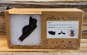 Pf0033 Potty Feet Set Of 3 Bronze Color Sleeping Cat Plant Pot Risers