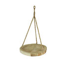 Hxwp17 Primitive Country Wooden Log Slice And Jute Rope Hanging Plant Stand