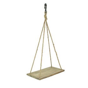 8w2998 Primitive Country Wooden Plank And Jute Rope Hanging Plant Stand
