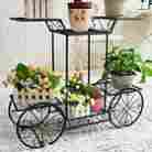 Pstb4 Dazone Plant Rack Stand Metal Shelf Flower Pot Holder Garden Tree Planter Cart Display 6933331681300