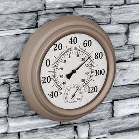194064wde Pure Garden 8-inch Indoor/outdoor Wall Thermometer And Hygrometer Silver 8 Inch X2