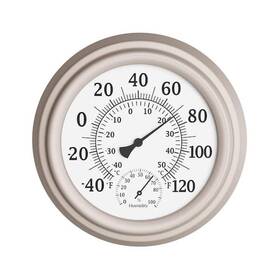 Pure Garden 194189559746 Indoor/outdoor 8 Inch Waterproof Wall Thermometer And Hygrometer