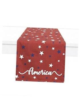 Purple Esseences Ktpepr105-10 4th Of July Table Runner - Pack 1 14x72 Inches American Crimson