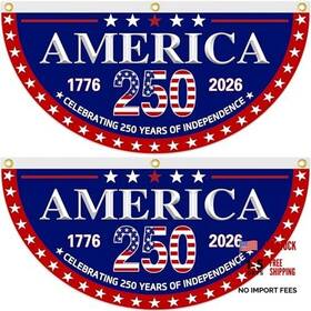 Pziauot Ogfe-682 2pcs 250th Anniversary America Fan Flag 1.5x3 Ft Celebrating 250 Years