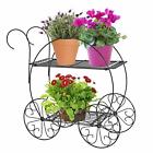 Qkio0fdcgo General Cobraco Two Tiered Garden Cart Potted Plants Flowers Durable