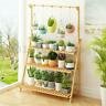 Qsi4248587 Meco Folding Bamboo Plant Stand Pot Shelf Rack Indoor Outdoor