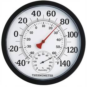 Qtengcx 607607289588 10 Inch Large Indoor Outdoor Thermometer Waterproof Analog Wall