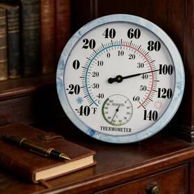 Qtengcx 607607289595 10 Inch Analog Indoor Outdoor Thermometer With Hygrometer Waterproof Wall Th