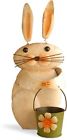 Rae-140013rs-1 National Tree Metal Rabbit With Flower Pot 729083475467