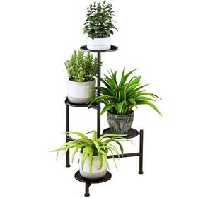 Ramzyh 770651409568 Plant Stand Metal Indoor Outdoor 4 Tier Tall Corner Flower Pot Holder Stands