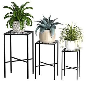 Ramzyh Metal Plant Stand Iron Art Flower Pot Holder Set Of 3 Modern