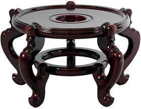 Red Lantern 696590250118 Oriental Furniture Rosewood Fishbowl Stand - Size 9.5 Inch Base Diameter