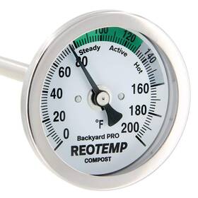 Reotemp 853850002485 24 Inch Fahrenheit Backyard Compost Thermometer With Digital Composti