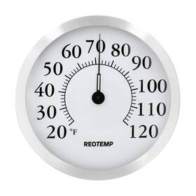 Reotemp 853850002584 12 Inch Modern Indoor Fahrenheit Analog Wall Thermometer With Brushed Aluminu