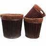 Resplendent Willow Round Planter Dark Brown Set Of 3