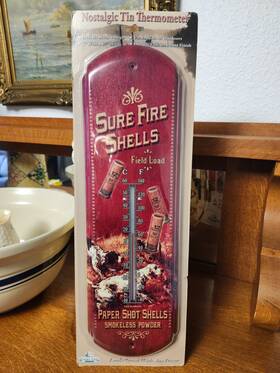 Rivers Edge Products 1359 Nostalgic Tin Thermometer River S Sure Fire Shells Indoor/outdoor 07-09 Nos
