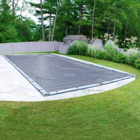 462040r Robelle Winter Pool Cover Rectangular Polyethylene Solid In-ground Azure Blue