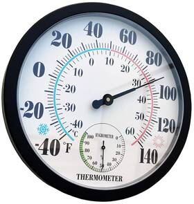 Rtwaw 445013340348 Indoor Outdoor Thermometer Large Wall Thermometer-hygrometer Waterproof Does Not