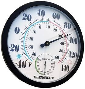 Rtwaw 772629757794 Indoor Outdoor Thermometer Large Wall Thermometer-hygrometer Waterproof Does