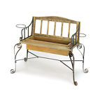 Rustic Bench Planter Outdoor Style Curled Ironwood Metal Legs