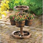12691ksg Rustic Country Wheel Wagon Charm Planter