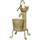 Rustic Fashioned Bird Metal Shabby Water Container Vintage Pump Planter