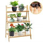 Scnzhj00yev0 Seeutek Flower Stand Rack Shelf Foldable Bamboo Ladder Plant