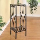 900924 Scroll 021032211806 Design Table Metal Entry Stand Top Slate Accent Plant
