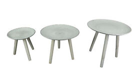 45293 Set Of 3 Wood Table Planter Stands Mid Century Modern Pedestal Pot Holder Decor