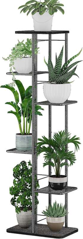 Simple Trending 313029028055 Metal Plant Stand 6-tier 7 Potted For Indoor Ountdoor Shelf Garden