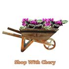 Small Wooden Wheelbarrow Planter Garden Flower Stand Pot Outdoor Plant Display 769823470901