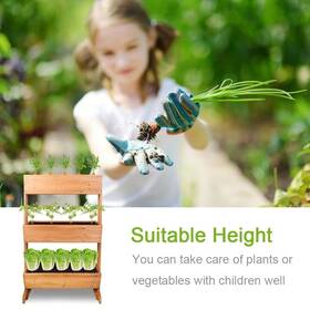 Sme89k 427274194953 3 Tier Wooden Vertical Raised Garden Bed Vegetable Planter Brown 27 Inch X16 X42