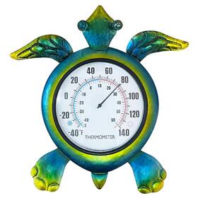 Wd007 Sotaling Turtle Outdoor Thermometer - Wall Mount Green Design Dec