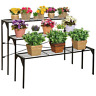 Spomhnk4451 Mygift Large Modern Black Metal Tier Shelf Flower Plant Display